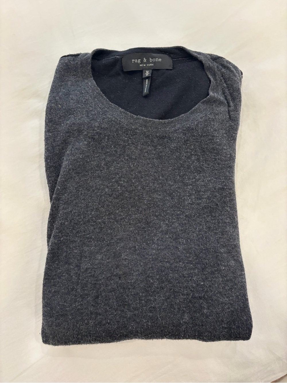 rag & bone Men's Charcoal Gray Crewneck Sweater